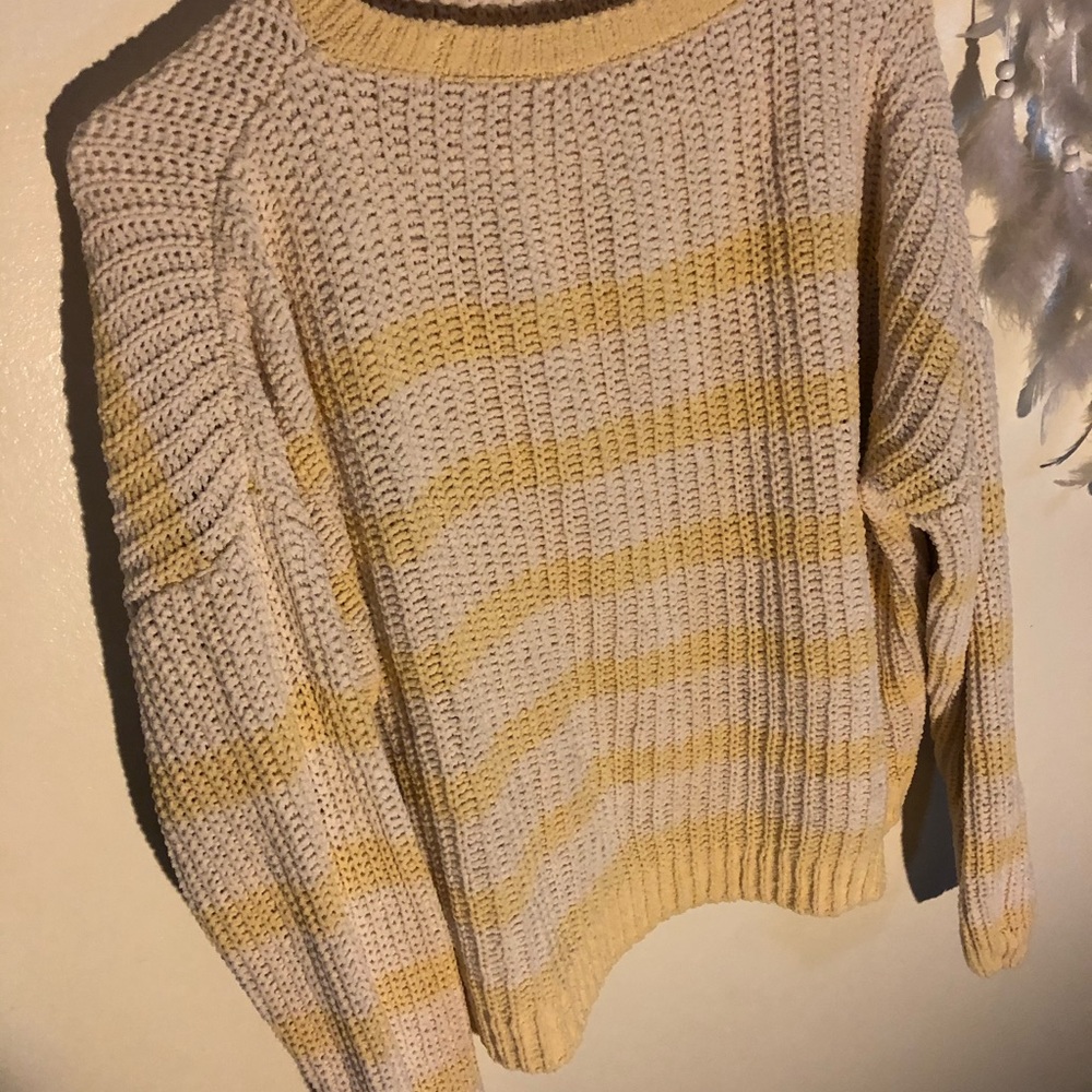 Yellow and Cream Full Tilt Sweater